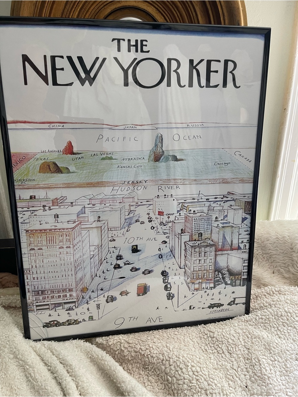 Vintage 1976 Saul Steinberg New Yorker Poster 16 By 20 View From 9th Ave
